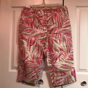 Brielle Blvd pink tropical floral Capri size 10P
